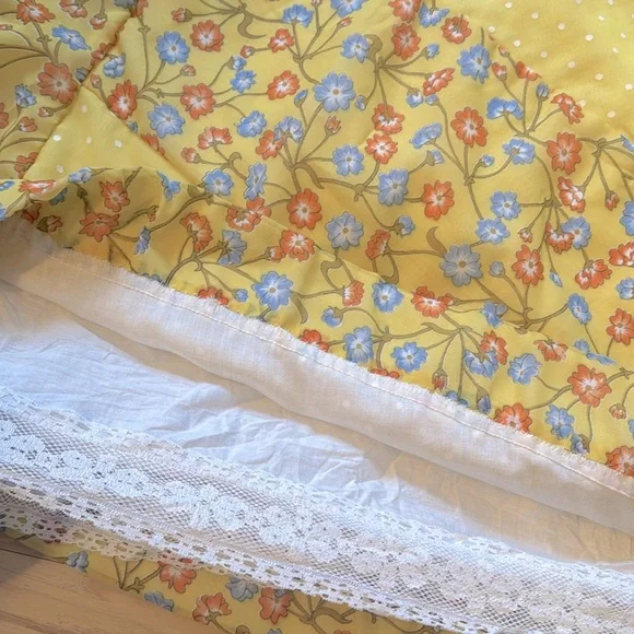 v i n t a g e Chessa Davis Maxi Skirt Polka Dot Lace Floral S or M - Picture 13 of 13